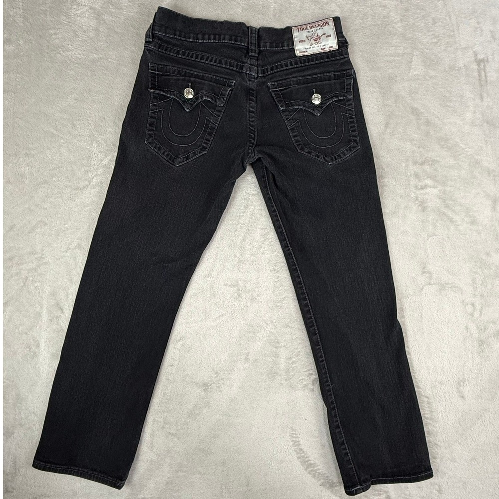 True Religion Ricky Flap Pocket Relaxed Straight Jeans Mens 30x28 Black Denim